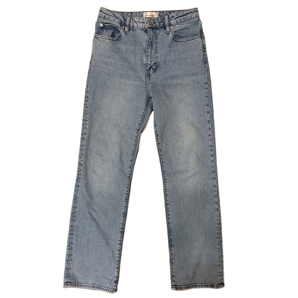FRAME Denim Pixie Ruler Straight Leg Light Wash Jeans